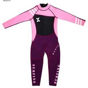 Kids' Full Wetsuit for Girls Boys, Long Sleeve One Piece UV Protection Wet Suits
